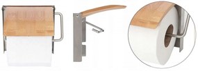 Držiak toaletného papiera - hliník / bambus