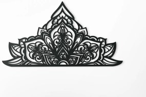 drevko Polovičná mandala z dreva Ornament Rozmer obrazu: 35,5 x 65 cm, Farba dekorácie: Čierna