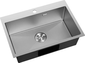 Mexen Solix, 1-komorový nerezový drez 650 x 450 mm, brúsena oceľ, vzor voština, 6403651000-01HC