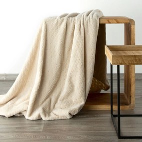 DomTextilu Béžová deka s geometrickým tvarom 150 x 200 cm Šírka: 150 cm | Dĺžka: 200 cm 42705-207580 Béžová