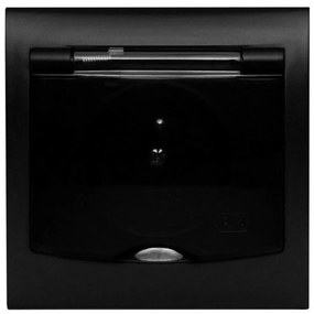 Zásuvka hermetická čierna mat GPH-1VZ