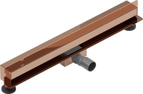 Mexen Flat Wall, sprchový žľab na stenu 2v1, 50 cm, ružové zlato, 1630050