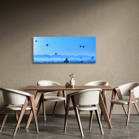 Obraz - Balóny nad krajinou (120x50 cm)