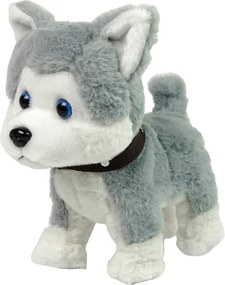 LEAN Toys Plyšový interaktívny psík husky vodítko, piesne a chôdza