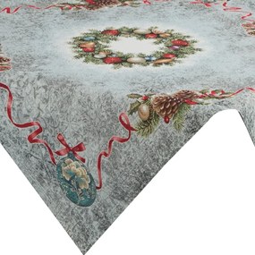 Gobelínový vianočný obrus strieborný so vzorom Šírka: 100 cm | Dĺžka: 100 cm