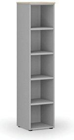 Kancelársky regál PRIMO GRAY, 400 x 420 x 1781 mm, sivá/dub prírodný