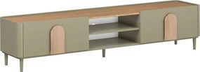 TV stolík Amilio 220 cm na nožičkách - eukalyptus / dub baltic dune / dub prírodný