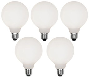 Sada 5 stmievateľných LED žiaroviek E27 G95 matné 4W 430lm 2200-4000K