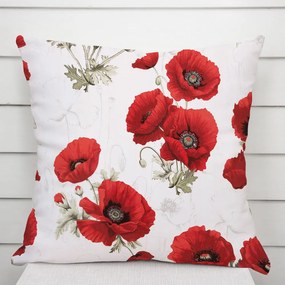 Biante Bavlnená obliečka na vankúš Sandra SA-632 Vlčie maky na bielom 50 x 60 cm