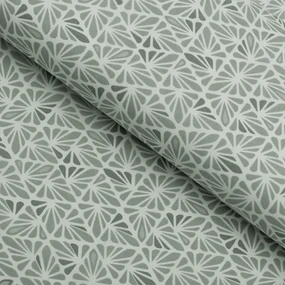Biante Bavlnený záves Sandra SA-627 Pastelovo zelená mozaika na bielom 150x210 cm