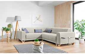 Béžová rozkladacia/s úložným priestorom rohová pohovka (ľavý roh/do L) Classy Sophie – Miuform