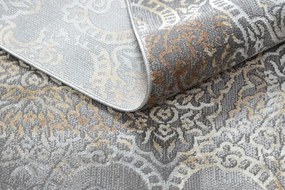 Moderný koberec LUCE 84 ornament vintage - Štrukturálny sivá / horčica Veľkosť: 134x190 cm