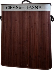 TRENDIE Bambusový kôš na prádlo 100l tmavohnedý + DARČEK