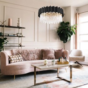 Toolight Toolight, krištáľové stropné svietidlo 4xE14 APP1481-1C, čierna, OSW-05061