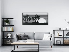 drevko Drevený obraz na stenu Západ Slnka Rozmer obrazu: 30,5 x 65 cm, Farba dekorácie: Čierna