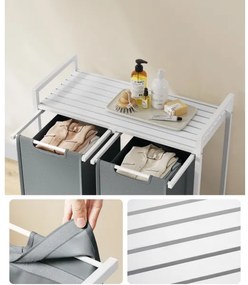 Kôš na bielizeň REX biela/sivá