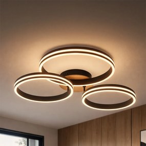 Stropné svietidlo drevené vrátane LED 3-krokové stmievateľné 3-svetlá - Navara