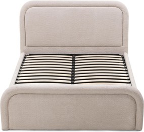 Dvojlôžková čalúnená posteľ Ovoid 140x200 s úložným priestorom béžová