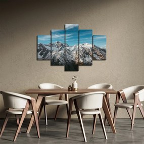 Obraz zasnežených vrcholkov, Fiordland (150x105 cm)