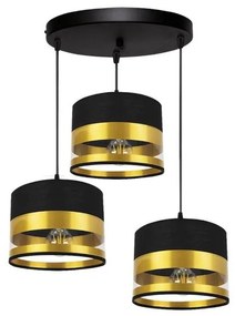 Luster na lanku MILO 3xE27/60W/230V zlatá/čierna