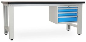 Dielenský stôl Solid MDF-03, 210 cm, závesný box, čierna