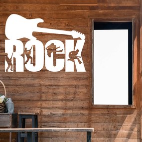 Veselá Stena Samolepka Nápis ROCK Farba: bílá, Veľkosť: 100 x 67 cm