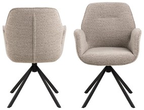 Tmavosivé čalúnené jedálenské kreslo Aura – Actona