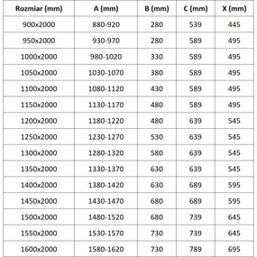 Mexen Exo, 1-krídlové dvere do otvoru 95x200 cm, 6mm číre sklo, chrómový profil, 819-095-000-01-00