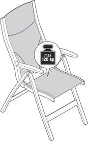 Záhradné kreslo s nastaviteľným vysokým operadlom