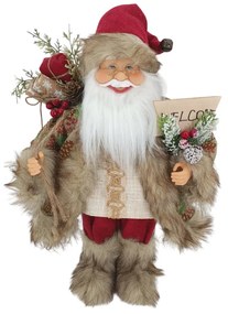 Dekorácia Santa Claus Krémovo-bordový 40cm