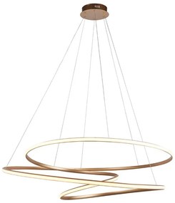 Endon 97645 - Stmievateľný LED luster na lanku TWIRL LED/131W/230V 3000K, zlatý