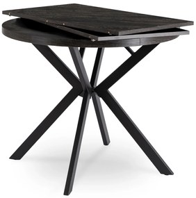 PROXIMA.store - Okrúhly rozkladací stôl LUGO FARBA: betón, FARBA NÔH: čierna