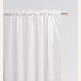 Záclona  La Rossa  bielej farby na riasiacou páskou 140 x 240 cm