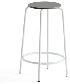 Barová stolička TIMMY, biely rám, tmavošedý sedák, V 630 mm