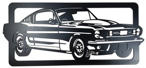 Veselá Stena Drevená nástenná dekorácia Čierny Mustang