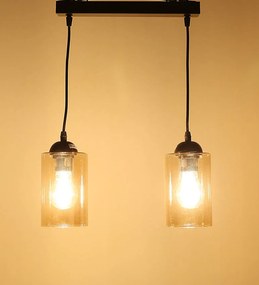 Candellux Čierno-hnedý závesný luster Bistro pre žiarovku 2x E27 32-00538