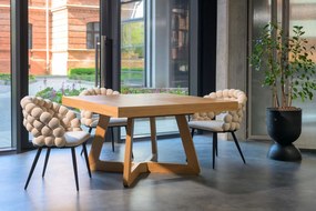 Hranatý rozkladací jedálenský stôl OLIA dubová dyha 130-230 cm