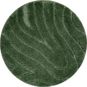Kúpeľňový koberček SUPREME WAVES vlny, zelený kruh