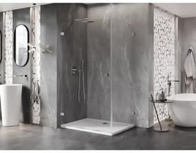 Mexen Lunar-B, výklopný sprchový kút ľavý 100 x 80 cm, 8mm číre sklo, chrómový profil, 832-100-080-01-00-L
