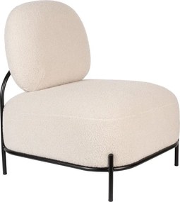 Krémové kreslo z textílie buklé Polly – White Label