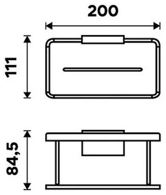 NIMCO Ki-14015-B-90 - Nástenná polica do sprchy KIBO matná čierna/biela