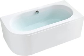 BPS-koupelny Akrylátová asymetrická vaňa s krycím panelom HYD-EBI170P 170x75 cm PRAVÁ, biela