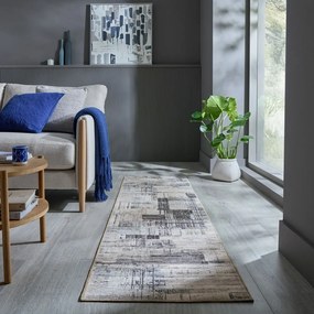 Sivý prateľný behúň 60x230 cm Silas Abstract – Flair Rugs