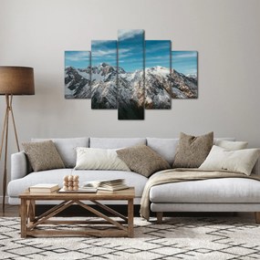 Obraz zasnežených vrcholkov, Fiordland (150x105 cm)