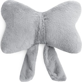 DEKORAČNÝ VANKÚŠ BOW 37X30 CM STRIEBORNÁ