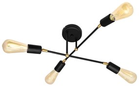 Prisadený luster ROSETTE 4xE27/15W/230V čierna/zlatá