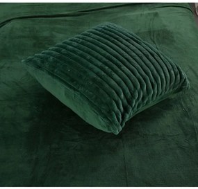 Plyšové posteľné obliečky - tmavozelené 2 časti: 1ks 140x200 + 1ks 70x80