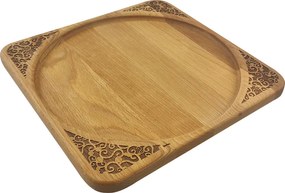 AMADEA Podnos štvorcový gravír ornament, dĺžka 30 cm, český výrobok