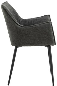 Tmavosivé čalúnené jedálenské kreslo Bonita – Actona
