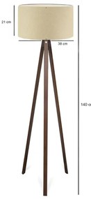 Stojacia lampa AYD 1xE27/40W/230V béžová/hnedá